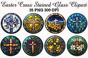 Easter Cross Stained Glass Clipart, an Illustration by RobertsArt (Thumbnail 1 of 5)