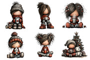 Holiday Girls with Mugs Clipart, an Illustration by Daily.Designs (Thumbnail 4 of 5)