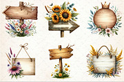 Summer Empty Sign & Wildflowers Clip, an Illustration by Rose Art (Thumbnail 5 of 6)