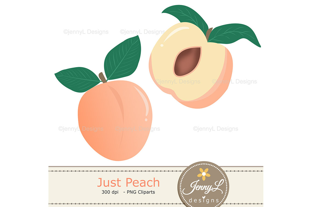Peaches Digital Papers & Clipart, a Pattern Graphic by JennyL Designs (Photo 7 of 7)