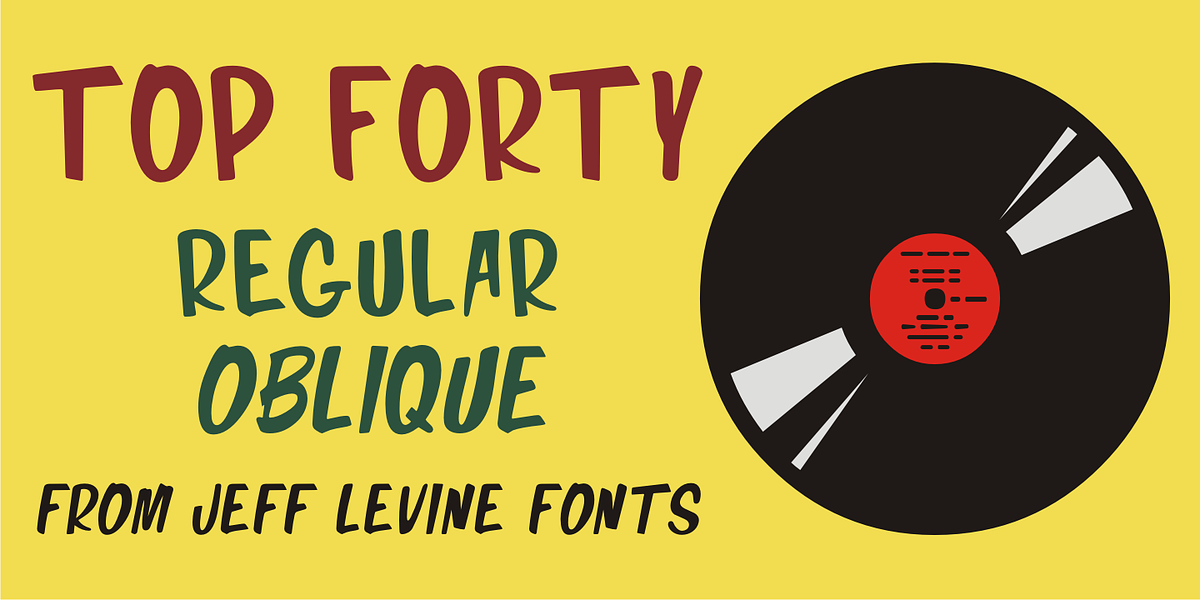 Top Forty JNL, a Script Font by Jeff Levine Fonts