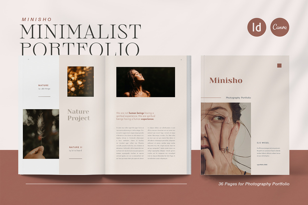 Canva Minimalist Portfolio | Minisho, a Magazine Template by BlancaLab Studio (Photo 1 of 9)