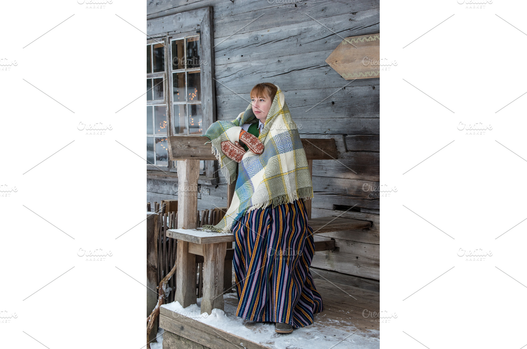 Latvian woman in traditional dress, a Person Photo by COLORFUL