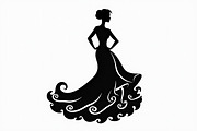 Stylish Gown Silhouette Set, an Illustration by yasushie (Thumbnail 16 of 21)