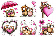 Cute Couple Owl Valentine's Day Clip, an Illustration by Daily.Designs (Thumbnail 5 of 5)