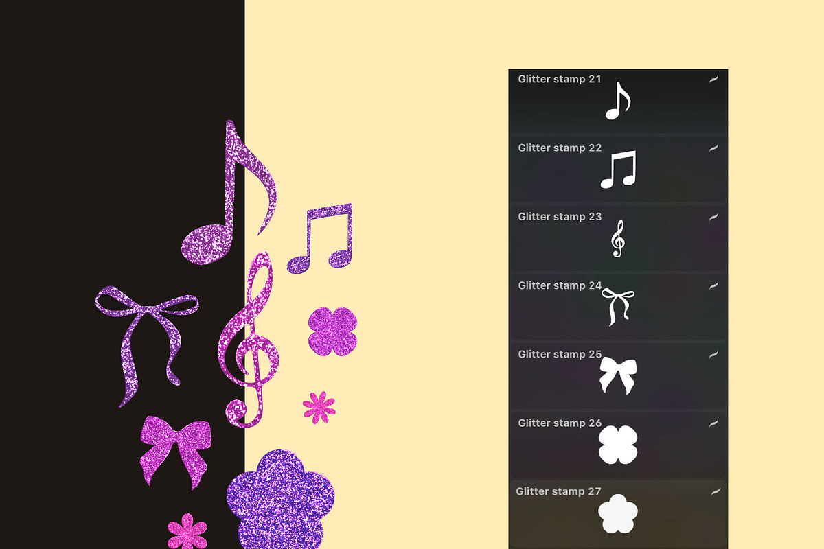 Glitter Brush Procreate Stamp, a Brush Add-On by CraftingOnSunday (Photo 4 of 7)