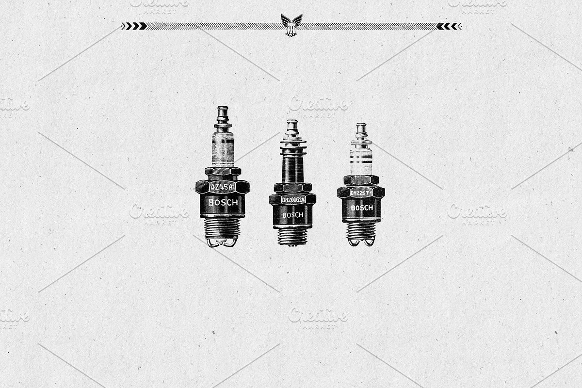 Classic Motor Bike Car Parts '33-'39, an Illustration by ArtefShop (Photo 9 of 13)