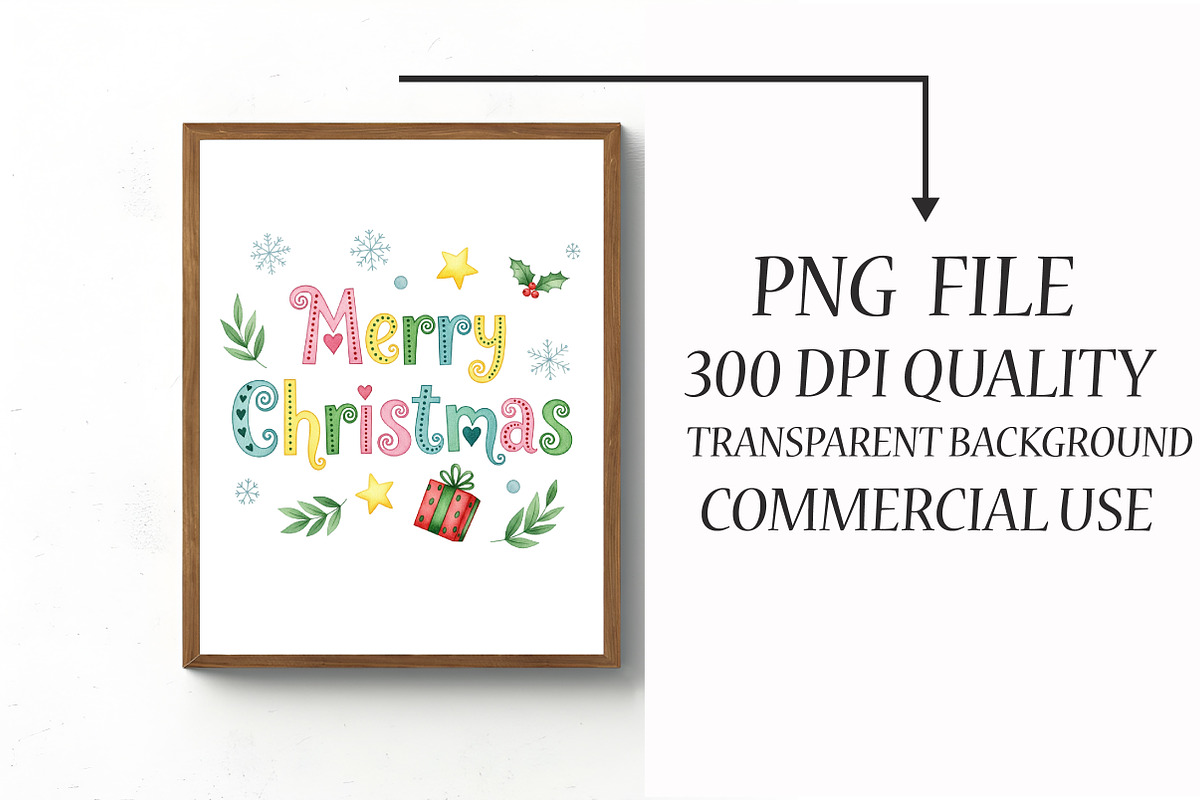 Merry Christmas Sublimation Design, an Illustration by Libby Wishes (Photo 4 of 6)