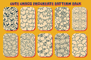 Cute Chaos Procreate Pattern Brushes