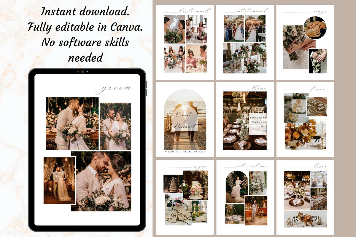 Wedding mood board template, a Stationery Template by EvaTemplates (Photo 7 of 8)