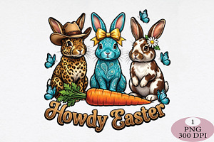 Howdy Easter Bunny PNG, an Illustration by Daily.Designs