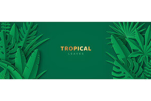 Tropical Leaves poster banner