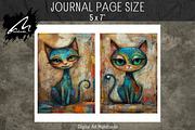 Cute Quirky Cat, Junk Journal Pages, an Animal Illustration by Digital Art Mahdiseño (Thumbnail 5 of 9)