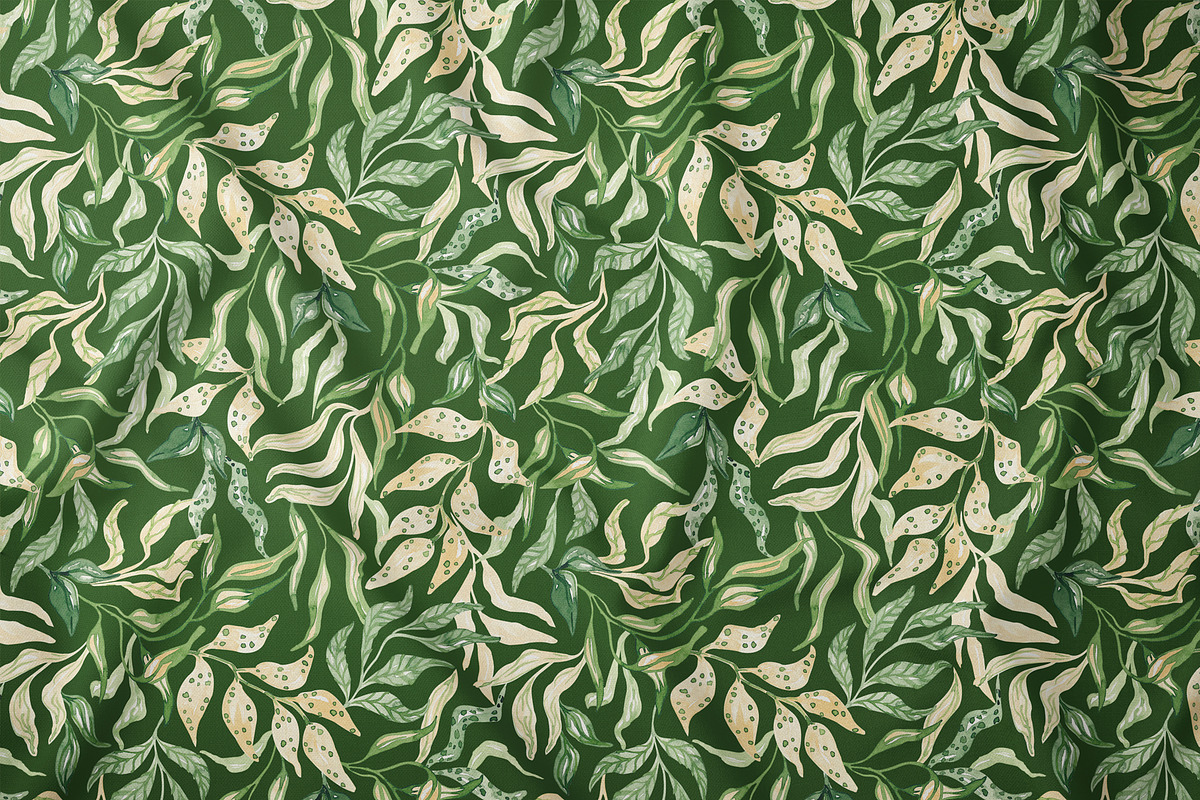 Watercolor Spring Foliage Pattern, a Pattern Graphic by SirenaArt (Photo 7 of 15)