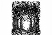 50 Mystical Galaxy Forest Silhouette, a Technology Illustration by Amazin_art (Thumbnail 18 of 41)