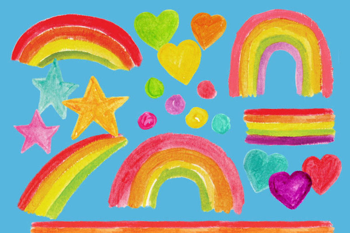 Hand-painted Watercolor Rainbows, an Illustration by Sandra Jones Art (Photo 2 of 2)