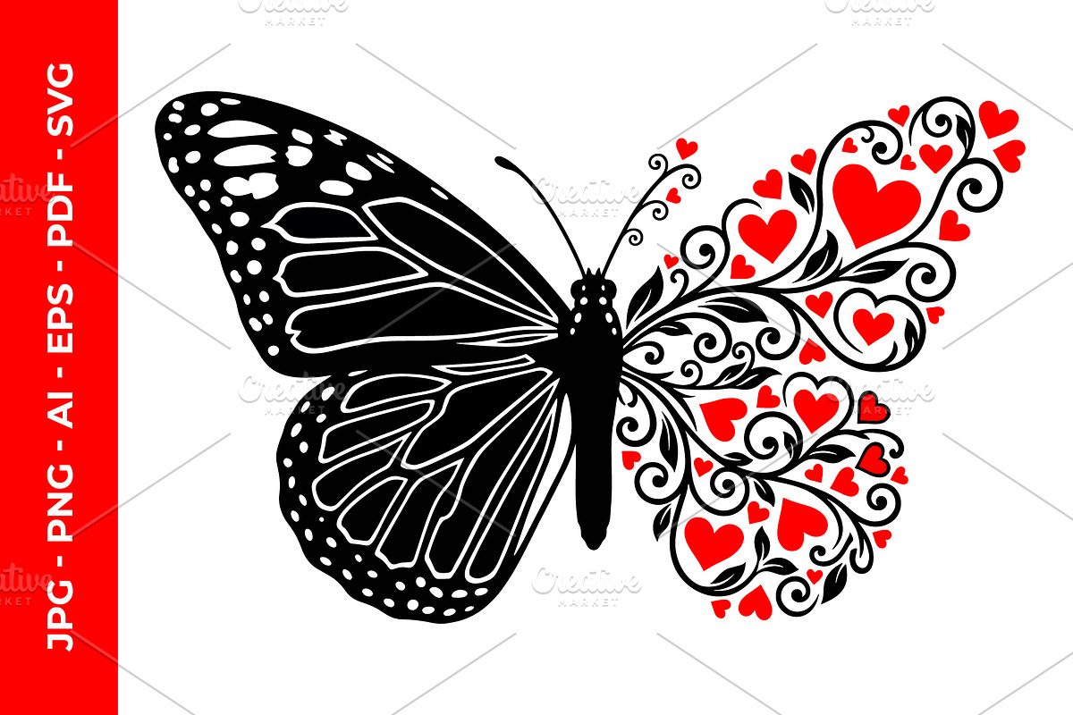 Split wings butterfly illustration, a Decorative Illustration by nandinigraphics (Photo 1 of 3)