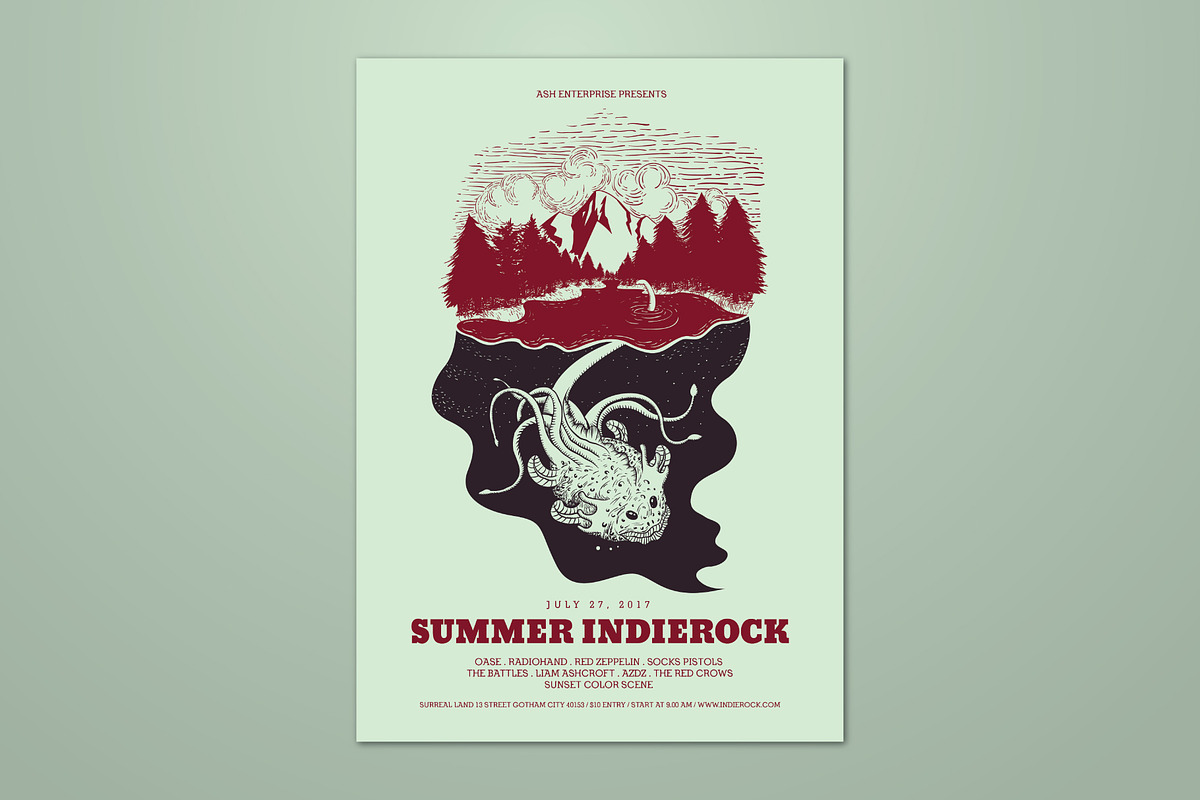 Lake Monster Vector Art Flyer, a Flyer Template by ashenterprise (Photo 1 of 3)