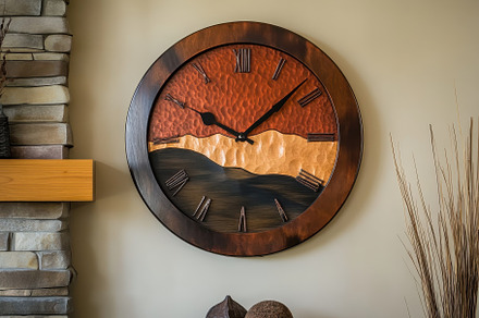 Modern wall clock with artistic desi, a Photo by Iftikhar Alam