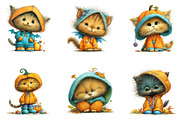 Whimsical Halloween Cat Clipart, a Seasonal Illustration by CreationArt (Thumbnail 3 of 5)