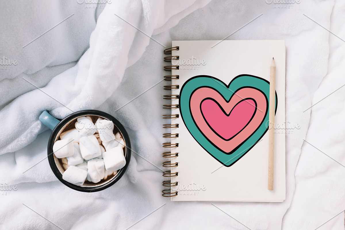 Color drawing hearts in doodle style, a Decorative Illustration by ExpressShop (Photo 5 of 6)