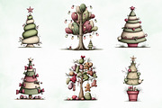 Whimsical Christmas Tree Clipart, an Illustration by Creative Art (Thumbnail 5 of 11)