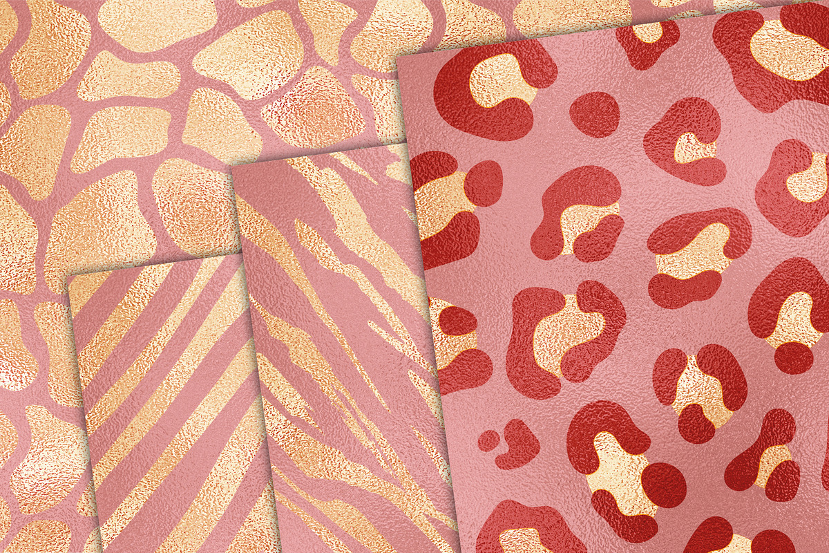 Gold Pink Glam Animals Skin, a Pattern Graphic by Digital Studio (Photo 2 of 7)