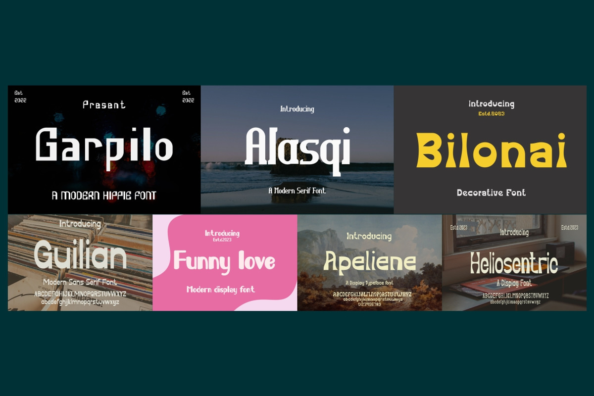 Modern Font Bundle, a Font by MaikoHatta (Photo 1 of 8)