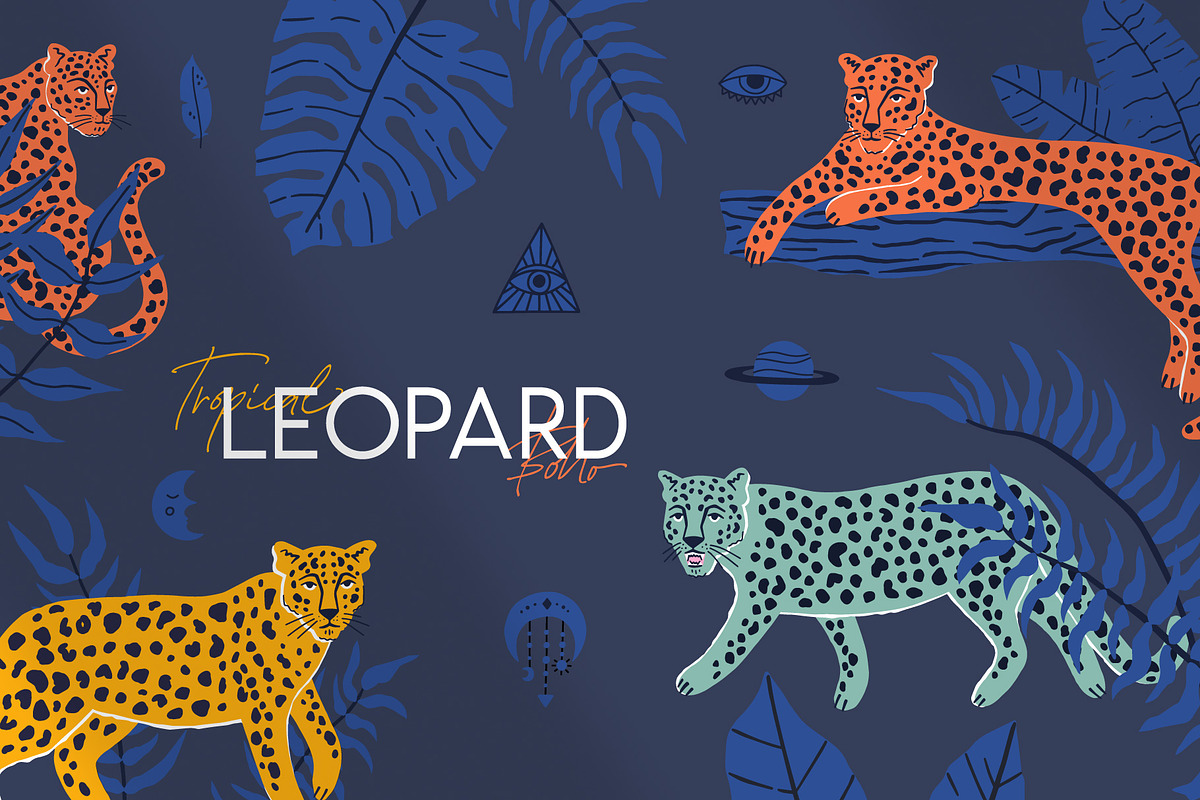 Tropical Leopard Abstract Boho Set, an Object Graphic by MaNechaeva (Photo 1 of 10)