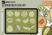 Procreate Summer Fruit Stamp Brushes, a Brush Add-On by PDknyStudio (Thumbnail 3 of 6)