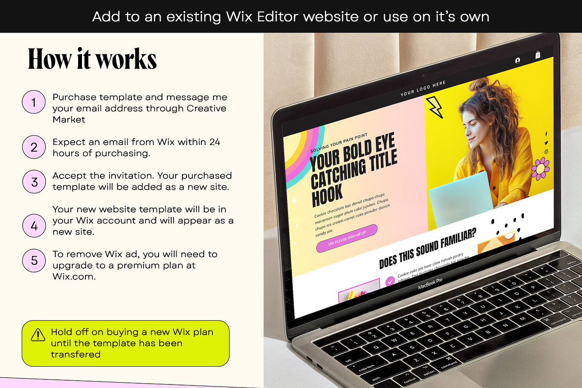 Colorful Wix Editor Sales Template, a Wix Template by Template Twist Shop (Photo 5 of 10)