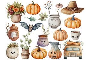 Cute Halloween Clipart Set