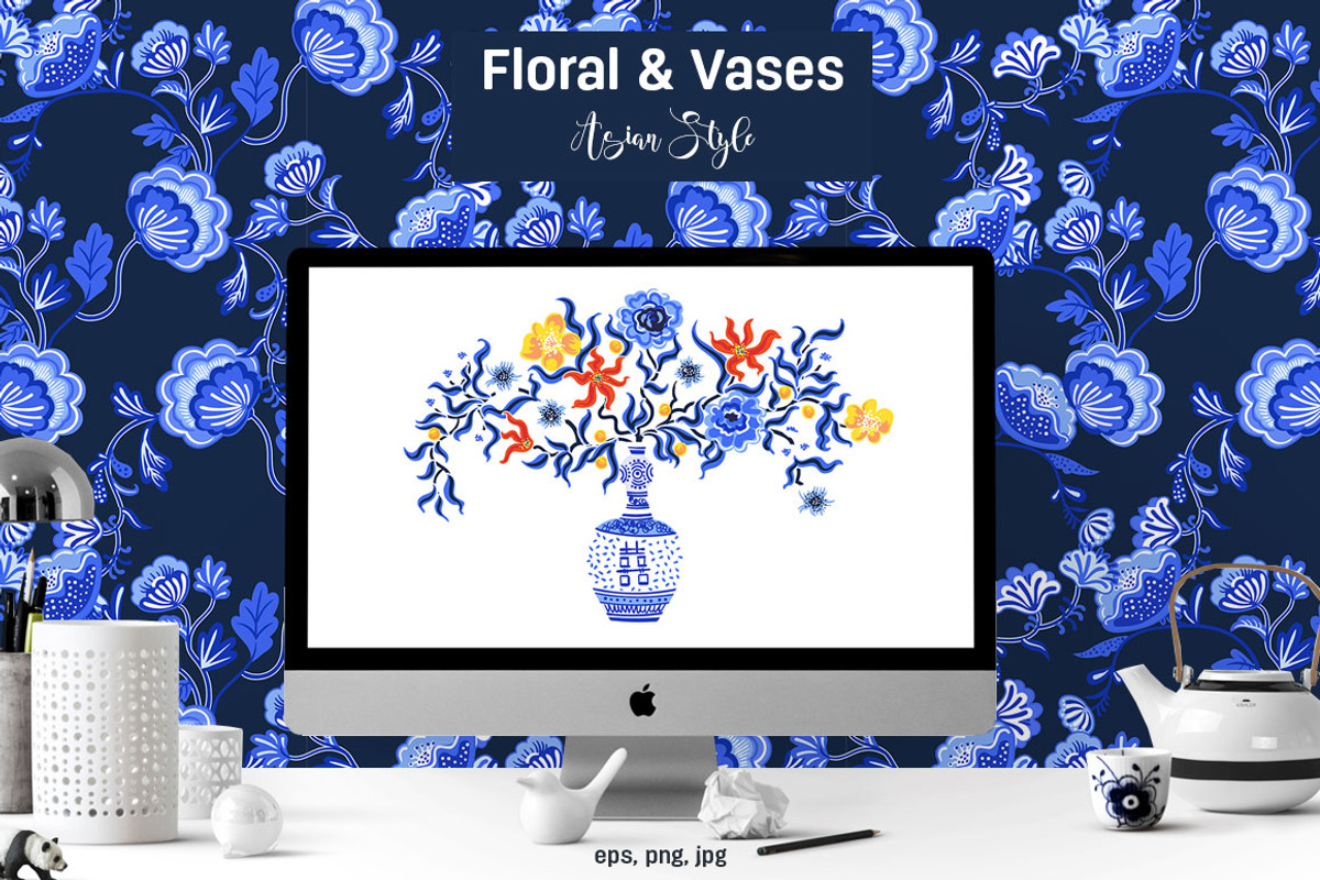 Floral & Vases, a Pattern Graphic by Anastasia (Photo 7 of 11)
