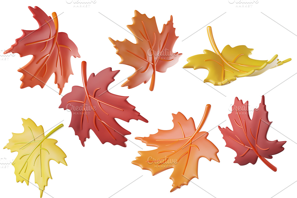 3D Autumn Leaves, a Plants & Tree 3D Model by Hannet (Photo 5 of 5)