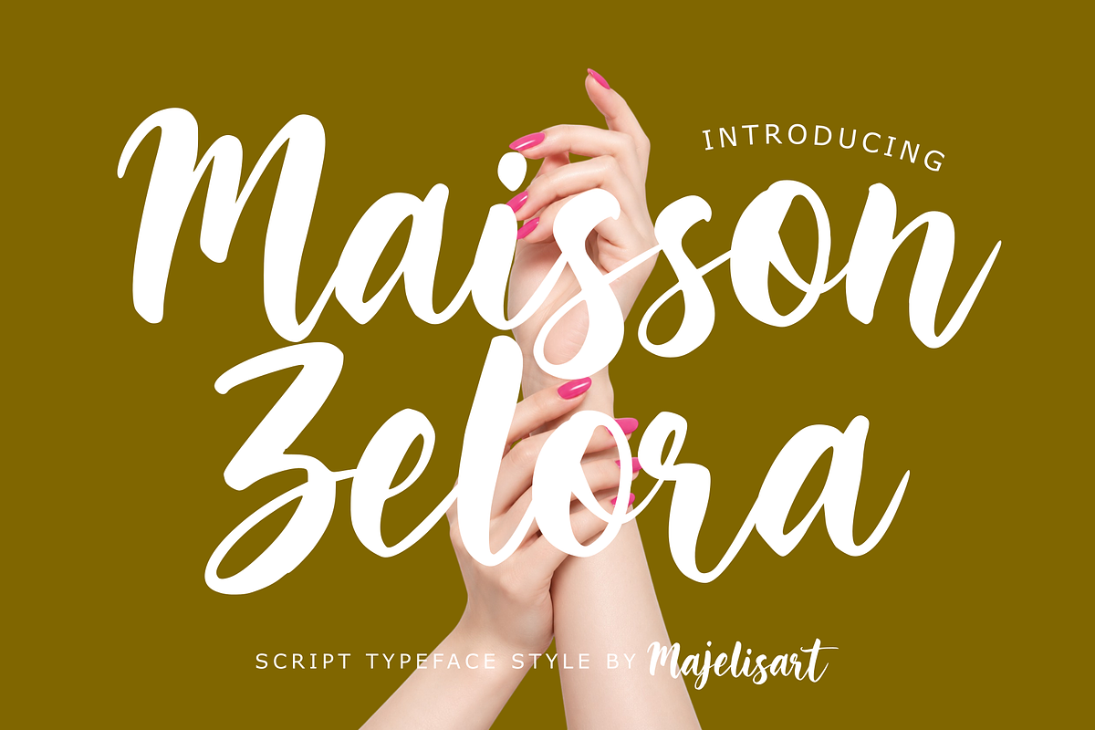 Maisson Zelora - Script font, a Script Font by Majelis Art (Photo 1 of 6)