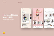 Hermes Fitness Mobile App UI Kit, an UI Kit Template by Creative Perspective (Thumbnail 1 of 6)