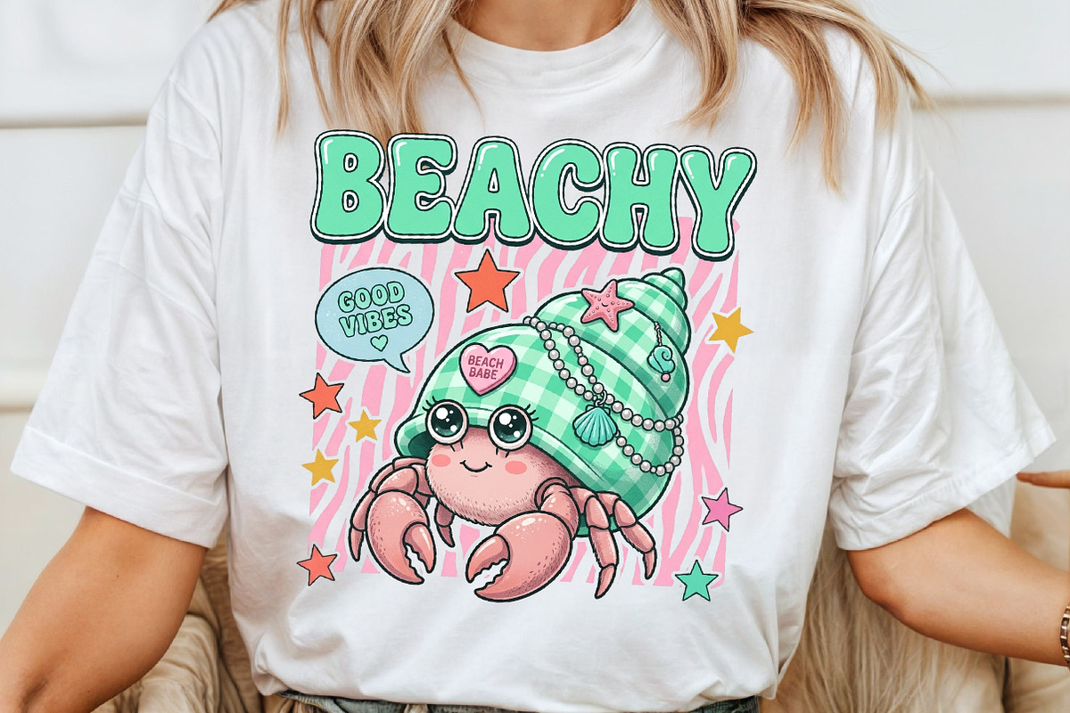 Beachy Cute Hermit Crab PNG, an Illustration by Sublimation Artist (Photo 4 of 9)