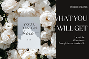 Floral 5x7 Wedding Mockup PSD, a Product Mockup by PhoebeCreates (Thumbnail 2 of 6)