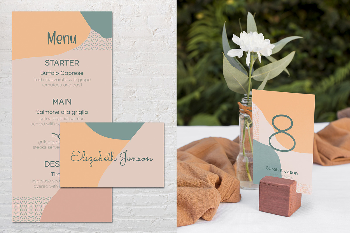 Abstract modern wedding cards suite, an Invitation Template by MariiaVD (Photo 3 of 10)