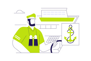Ship captain abstract concept vector, a Transportation Illustration by Visual Generation
