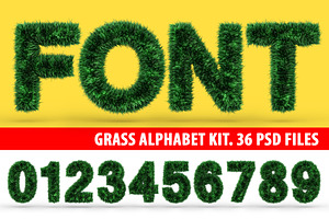 Uppercase GRASS, green font