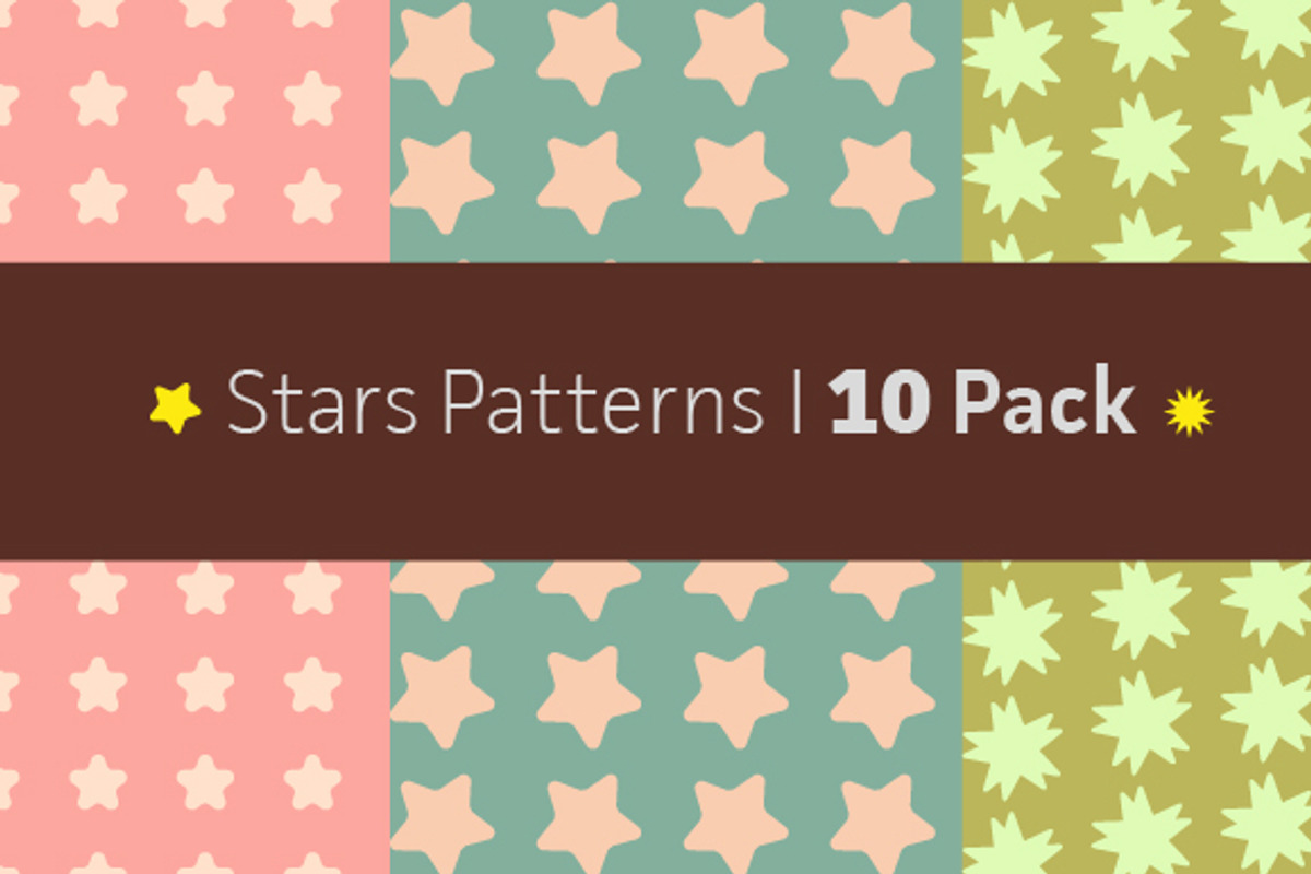 Stars Patterns 10 Pack(AI, PNG, JPG), a Pattern Graphic by SUBCUTANEO STORE (Photo 1 of 4)