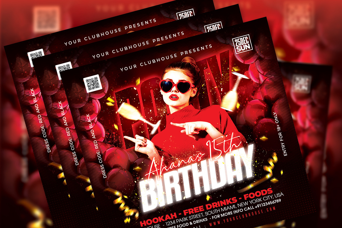 Birthday Flyer, a Templates & Theme by MithilaCreation (Photo 5 of 6)