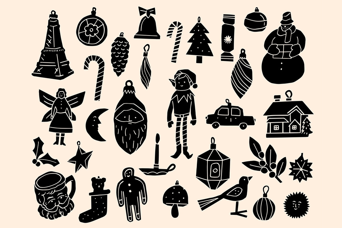 Modern Christmas Linocut Bundle, an Illustration by ClayStudio (Photo 2 of 8)