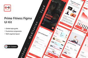 Prime Fitness App UI Kit, an UI Kit Template by Futurelens
