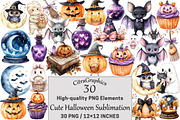 Cute Halloween Watercolor, a Seasonal Illustration by CitraGraphics (Thumbnail 1 of 5)
