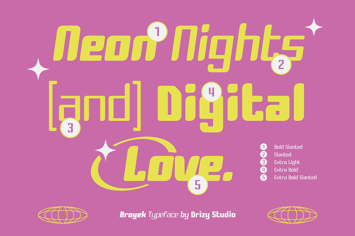 Broyek – Geometric Y2K Variable Font, a Sans Serif Font by Drizy (Photo 2 of 10)