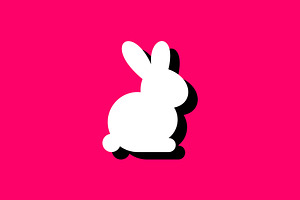 White Bunny Logo Silhouette on Pink, a Branding & Logo Template by brandphant