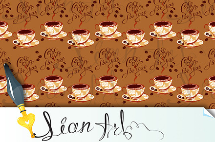 Seamless with coffee cups
