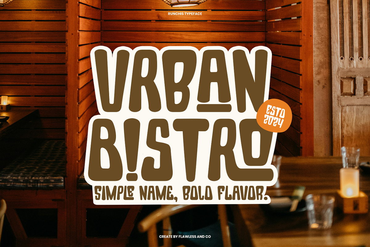 Runchis - Display Typeface Font, a Sans Serif Font by Flawless And Co (Photo 4 of 10)